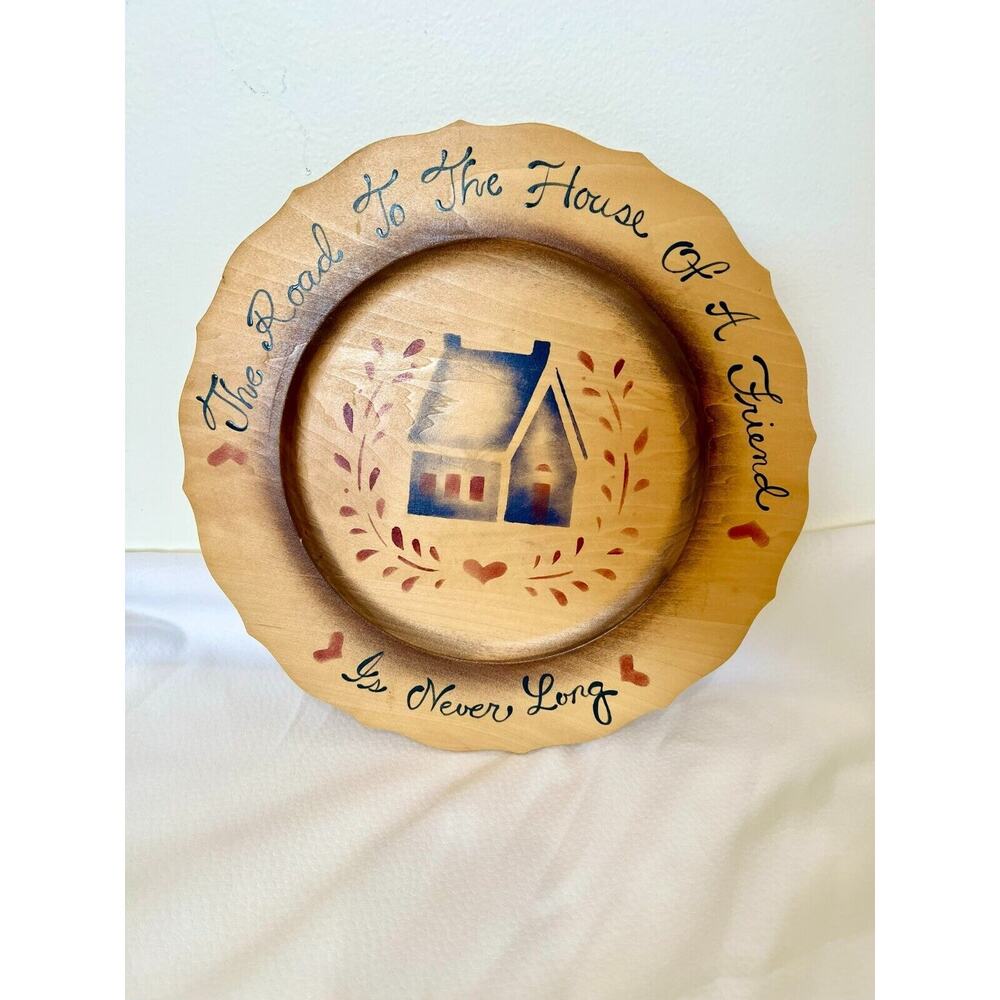 The Road To a friends House Is Never Long Decorative Wood Plate Wall Hanging